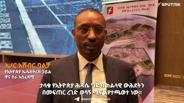 “ታላቁ የኢትዮጵያ ሕዳሴ ግድብ የአፍሪካ ፕሮጀክት ነው” - Sputnik አፍሪካ
